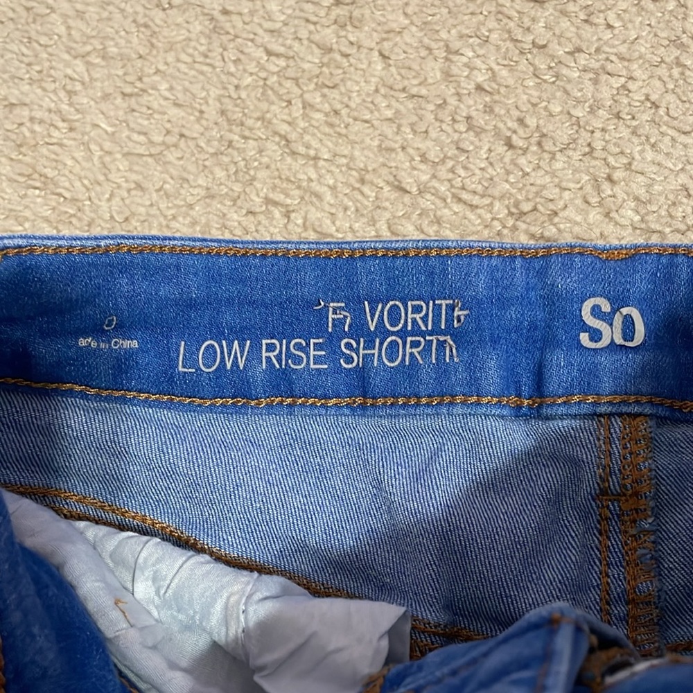 SO Favorite Ripped Low Rise Denim Shorts - Picture 2 of 4